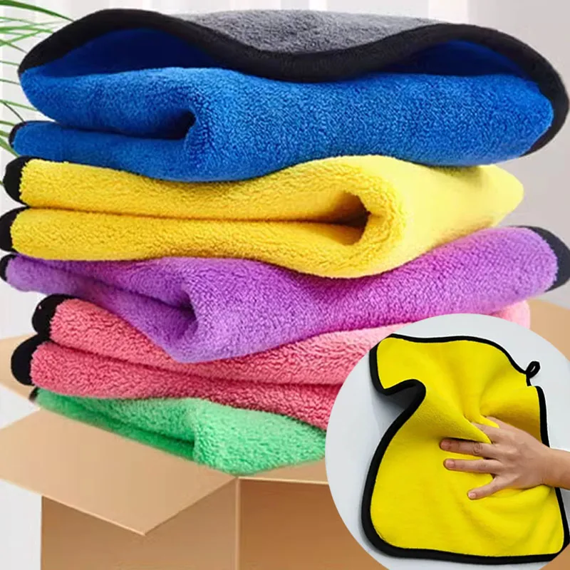 Microfiber Towel Detailing - 1/5pcs Thicken Car Microfiber Cleaning Towels